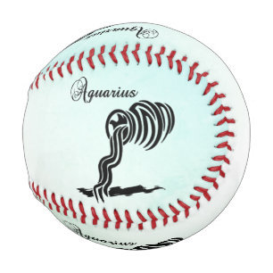 Balle De Baseball Signe du zodiaque Verseau et symbole bleu vert