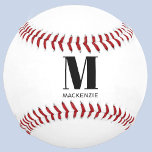 Balle De Baseball Simple Monogramme Initial Nane Personnalisé<br><div class="desc">Personnalisez ce design en changeant le nom et l'initiale d'un cadeau unique pour vraiment se démarquer de la foule.</div>