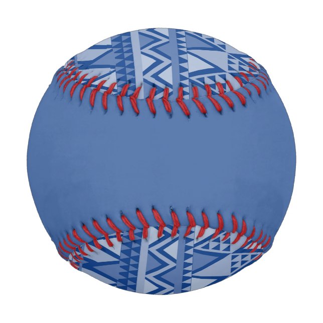 Balle De Baseball Simple Motif d'art tribal bleu (Devant)