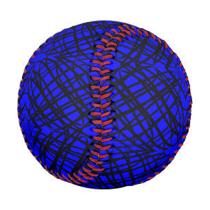 Balle De Baseball Simple Scribble Carreaux miroir Bleu