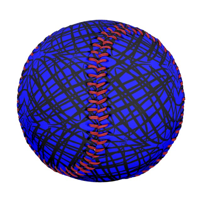 Balle De Baseball Simple Scribble | Carreaux miroir | Bleu | (Angle)