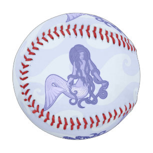 Balle De Baseball Sirène assise bleue
