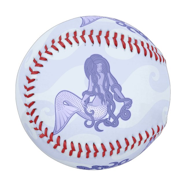 Balle De Baseball Sirène assise bleue (Dos Droite)