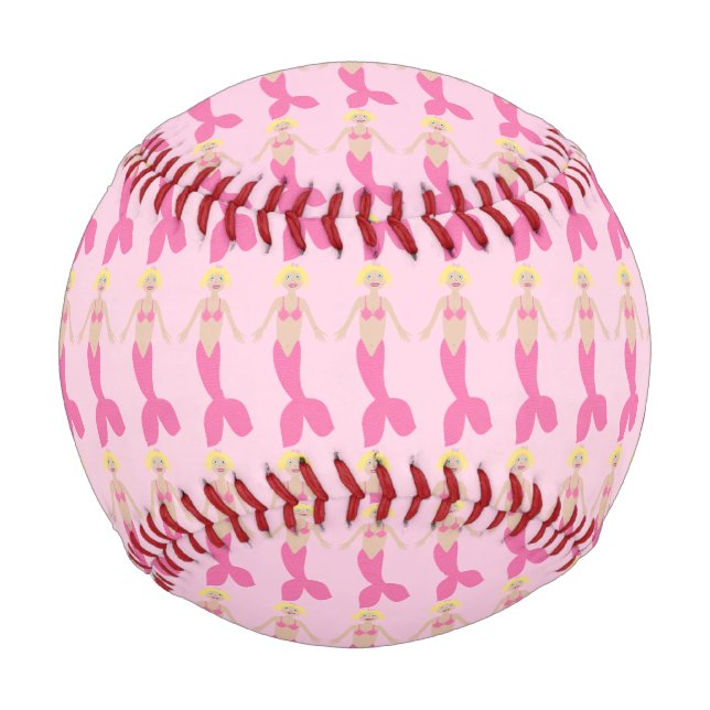 Balle De Baseball Sirène D'Imaginaire Rose (Devant)