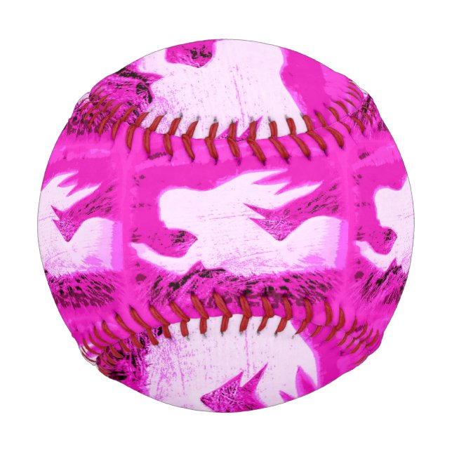 Balle De Baseball sirènes blanches sur rose (Devant)