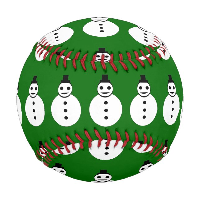 Balle De Baseball Sourire Noël Snowman Baseball (Devant)