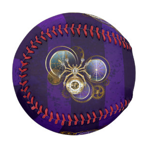 Balle De Baseball Spider Steampunk sur Arrière - plan pourpre