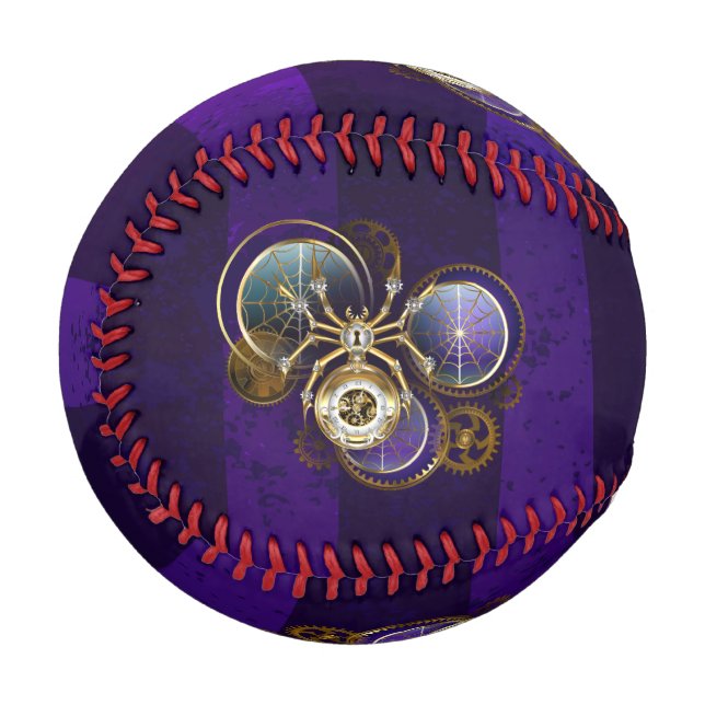 Balle De Baseball Spider Steampunk sur Arrière - plan pourpre (Devant Gauche)