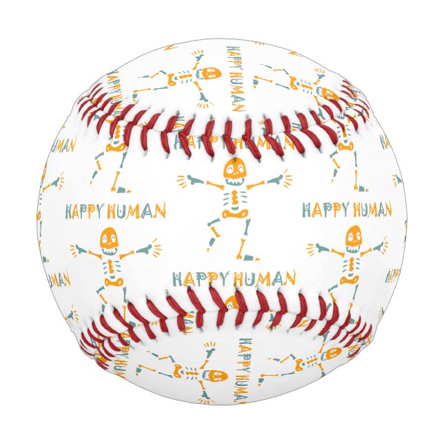Balle De Baseball Squelette humain heureux (Devant)