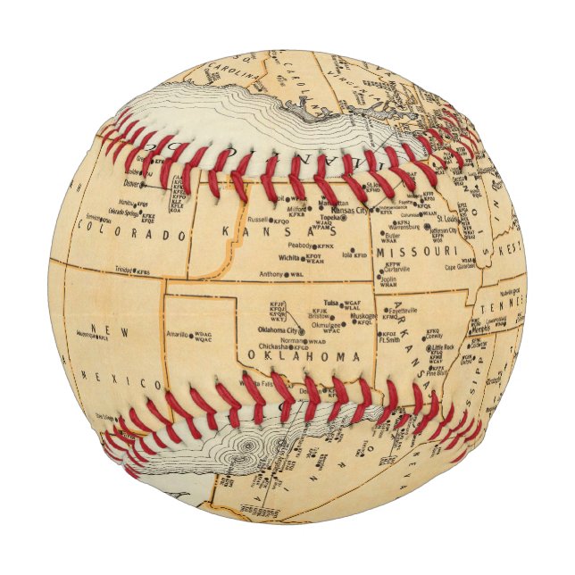 Balle De Baseball Stations De Radiodiffusion Des États-Unis (Devant)