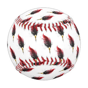 Balle De Baseball Stylo plume à pointe en or et plume rouge