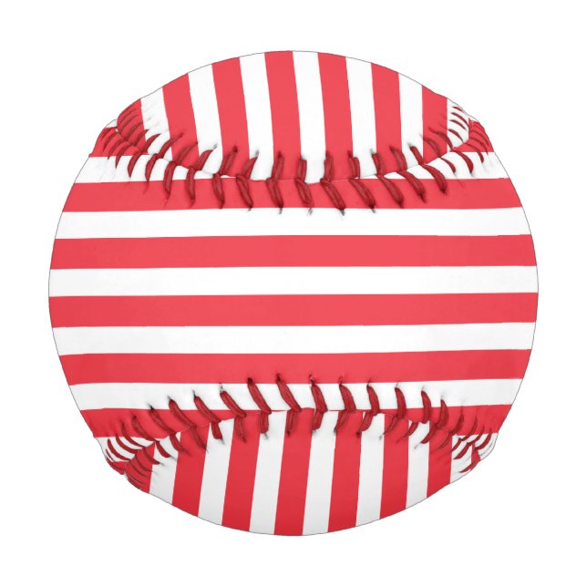 Balle De Baseball Sucre de canne rouge et blanc simple horizontal tr (Devant)