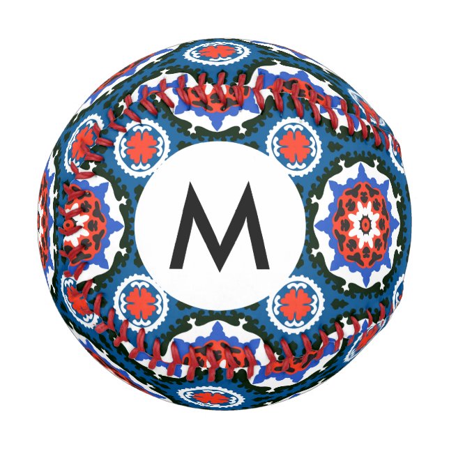 Balle De Baseball Suzani Motif Avec Ornement Audacieux (Devant Gauche)