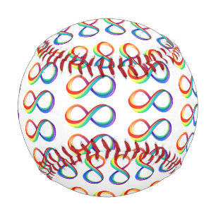 Balle De Baseball Symbole d'infinité arc-en-ciel stratifié