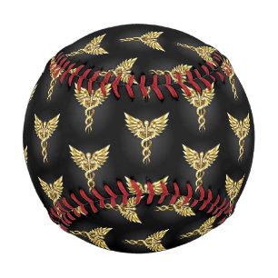 Balle De Baseball Symbole Polygonal Or Caduceus