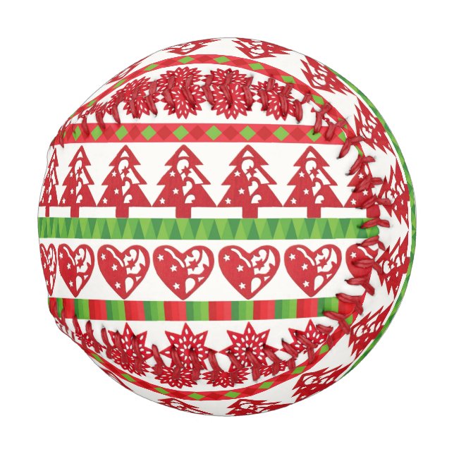 Balle De Baseball Symboles de Noël (Devant Droite)