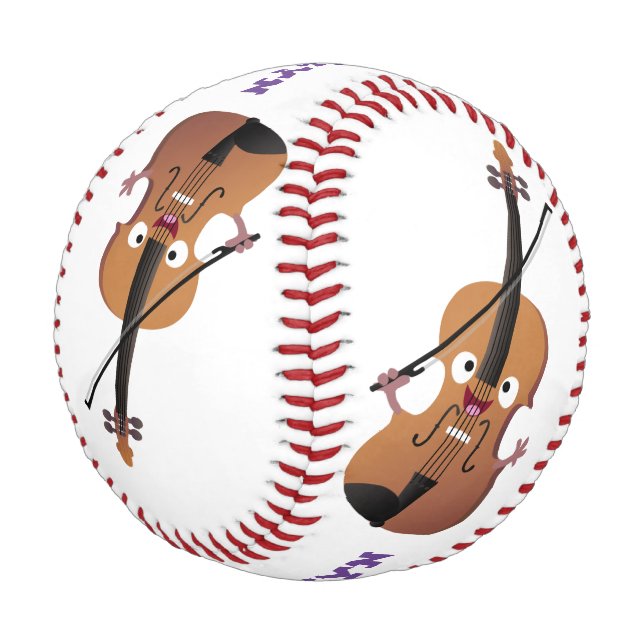 Balle De Baseball Sympa drôle violon personnage de dessin animé (Angle)