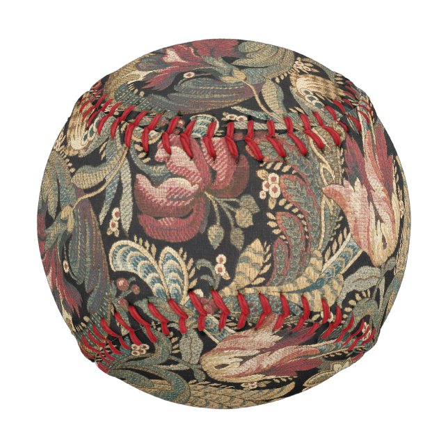 Balle De Baseball Tapisserie florale Vintage riche Brocade Damask 19 (Devant)