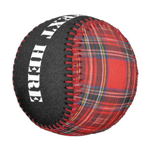 Balle De Baseball Tartan plaids motif rouge royal tissu