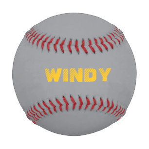 Balle De Baseball Texte personnalisé jaune délavé sur gris