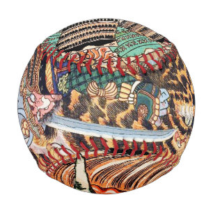 Balle De Baseball Tigre samouraï japonais oriental et vintage démo
