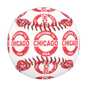 Balle De Baseball Timbre En Caoutchouc Bienvenue À Chicago USA