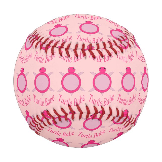 Balle De Baseball Tortue rose mignonne Baby Baseball (Devant)