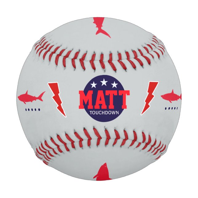 Balle De Baseball touchdown personalizeń with sharks and bolts (Devant)