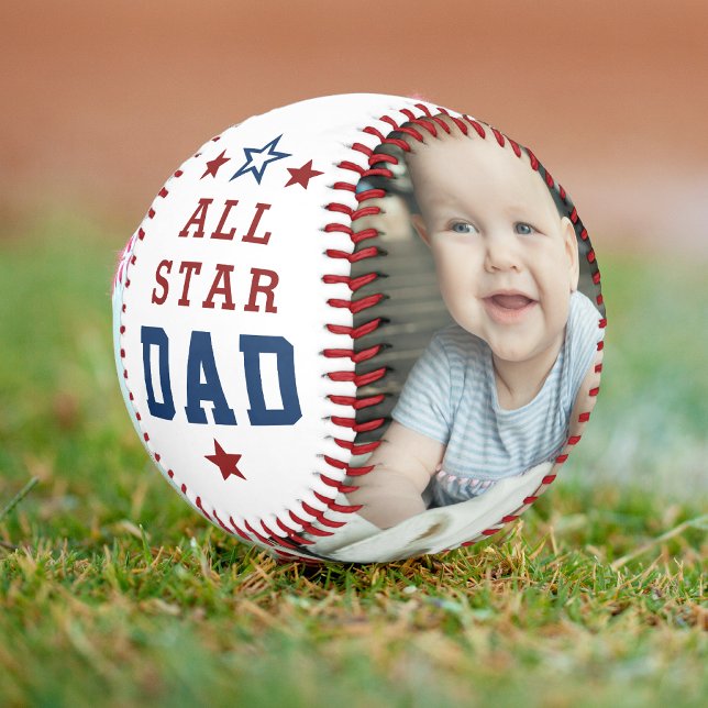 Balle De Baseball TOUS ÉTOILES PAPA Première Fête des Pères 2 Photos (Créateur téléchargé)