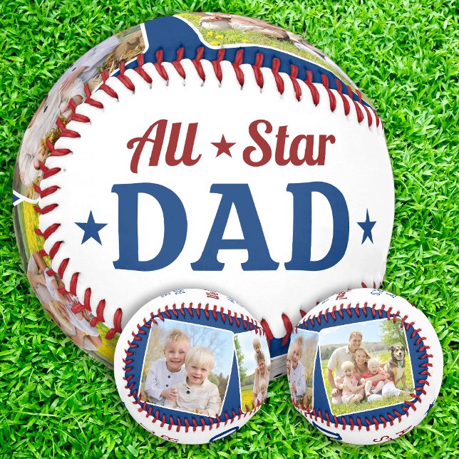 Balle De Baseball Toute Star DAD Happy Fête des pères Custom 2 Photo (Créateur téléchargé)