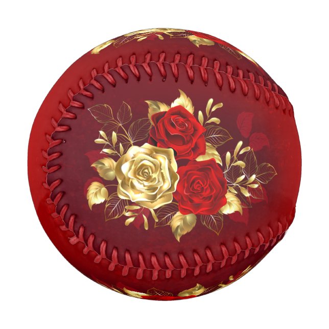 Balle De Baseball Trois Roses de bijoux (Devant Gauche)