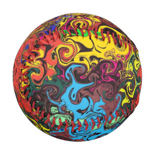 Balle De Baseball Twirlers colorés Abstraits /