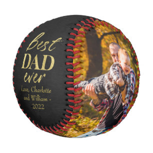Balle De Baseball Typographie de feuille d'or Fête des pères Basebal