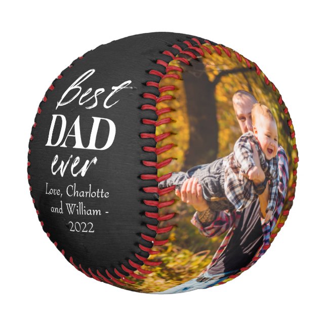 Balle De Baseball Typographie sur Chalk Dark Fête des Pères Baseball (Angle)
