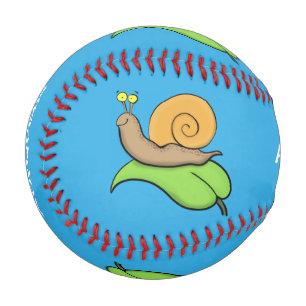 Balle De Baseball Un mignon escargot heureux sur une illustration d'