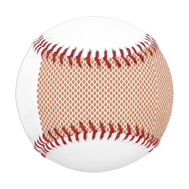 Balle De Baseball un motif géométrique orange et blanc (Devant)