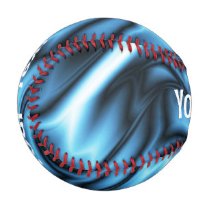 Balle De Baseball Vague de soie bleue