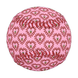 Balle De Baseball Valentines Jour Amour Coeur Acorn Motif