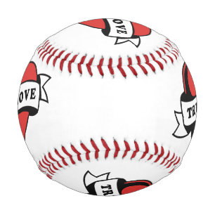 Balle De Baseball Véritable amour Tatouage Coeur   Design romantique