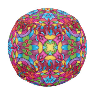 Balle De Baseball Verre Vintage pourpre Kaleidoscope