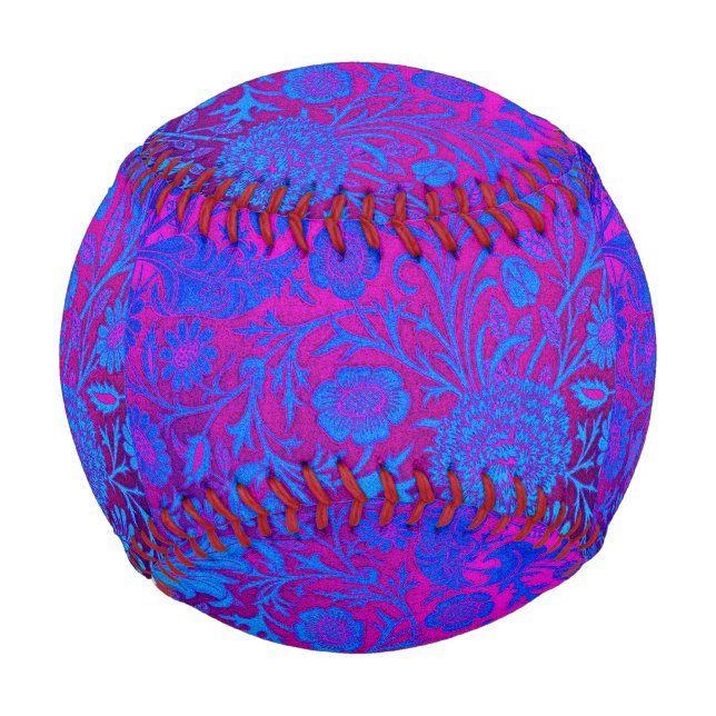 Balle De Baseball Vibrant, ombre, Art nouveau, William Morris, viole (Devant)