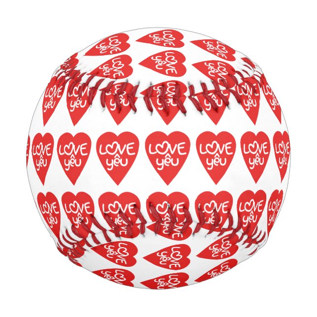 Balle De Baseball Vietnamien Valentine ♥ Love Yêu ♥ Asian Wordplay (Devant)