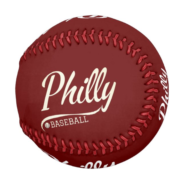 Balle De Baseball Vintage Philadelphie Baseball Skyline Retro Philly (Devant Droite)