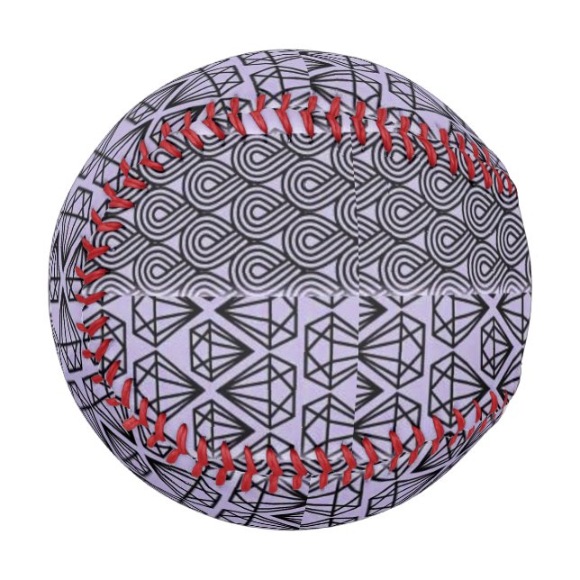 Balle De Baseball violet et noir multi-motif (Dos Droite)
