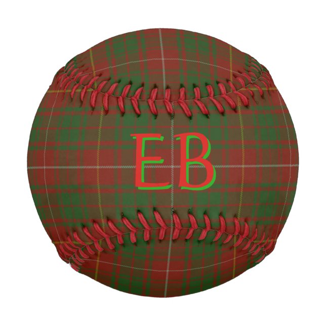Balle De Baseball Vos initiales sur Bruce Clan tartan (Devant)