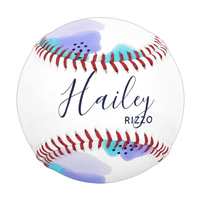 Balle De Baseball Watercolor Brushstrokies Baseball (Devant)