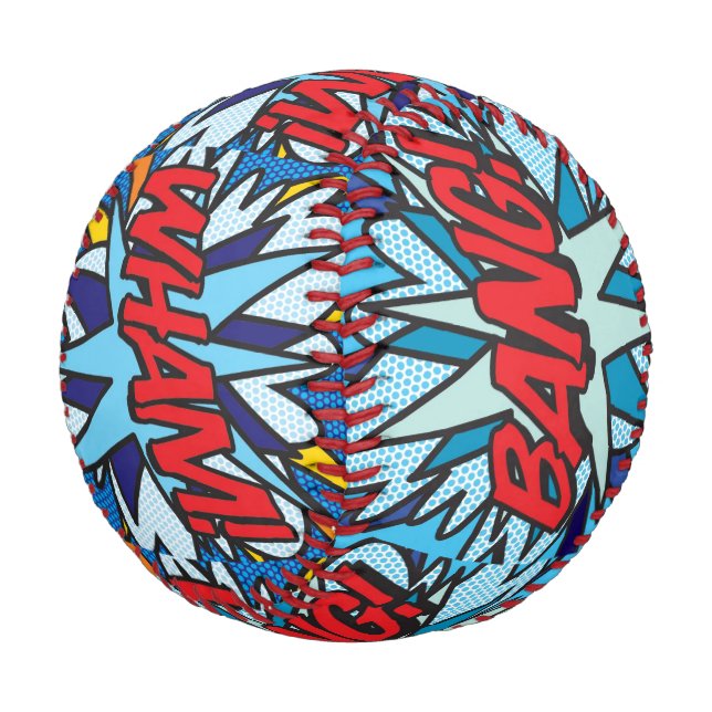 Balle De Baseball WHAM Fun Retro Comic Book Pop Art (Angle)