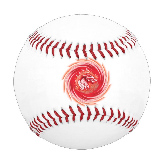 Balle De Baseball Wild Wolf Whirling baseball blanc (Devant)