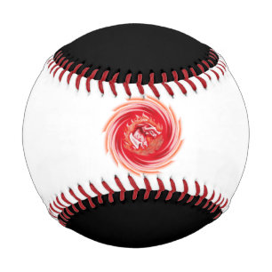 Balle De Baseball Wild Wolf Whirling baseball blanc et noir