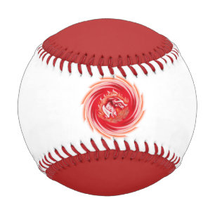 Balle De Baseball Wild Wolf Whirling baseball blanc et rouge